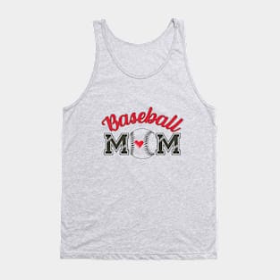 Baseball Mom with Heart Inside the Ball Tank Top